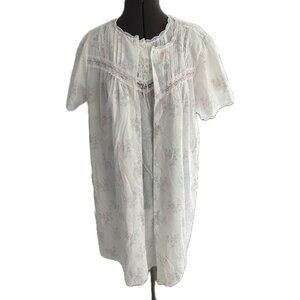 Vtg Nightgown and Robe CHARACTER for Saks 5th Ave Women’s Large Lace Ribbon